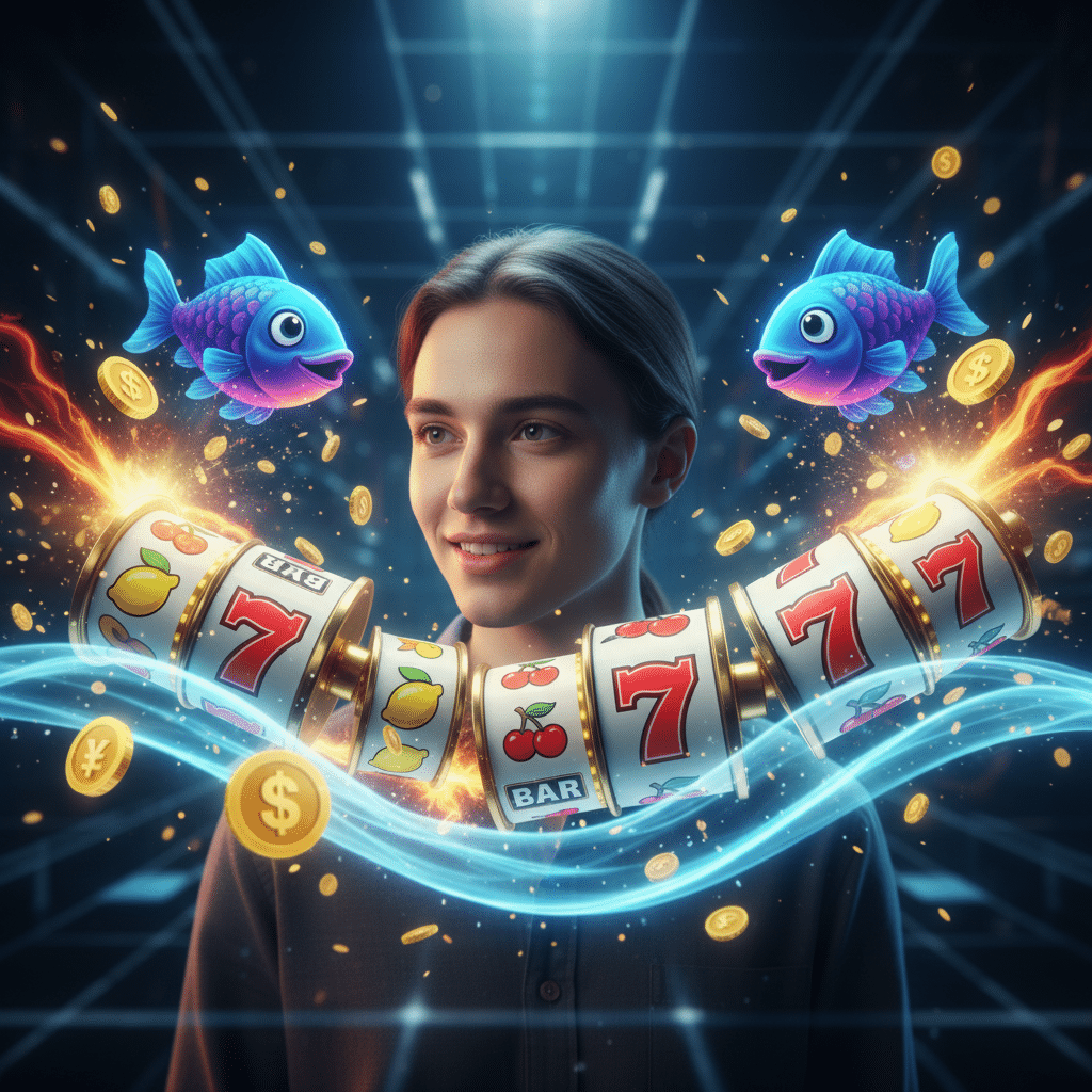 ภาพประกอบการรีวิว SimplePlay ค่ายเกมสล็อตออนไลน์และเกมยิงปลา ทำเงิน ที่แสดงผู้เล่นกำลังเพลิดเพลินกับเกมหลากหลายประเภทในสภาพแวดล้อมดิจิทัลที่น่าตื่นเต้น.